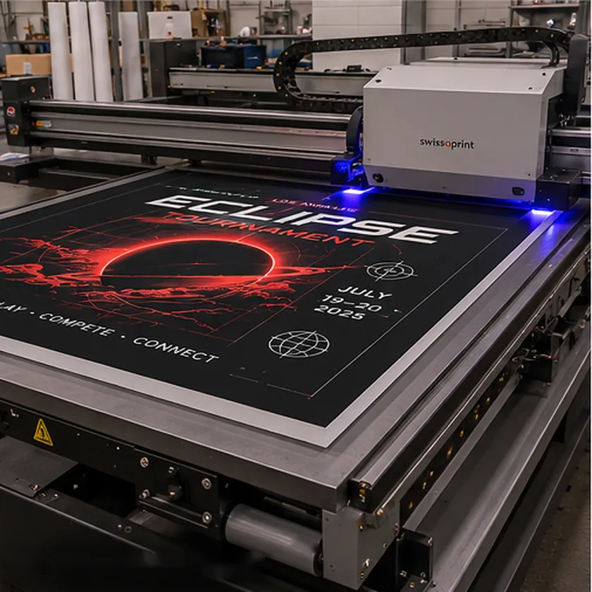 ECLIPSE board on the UV flatbed printer