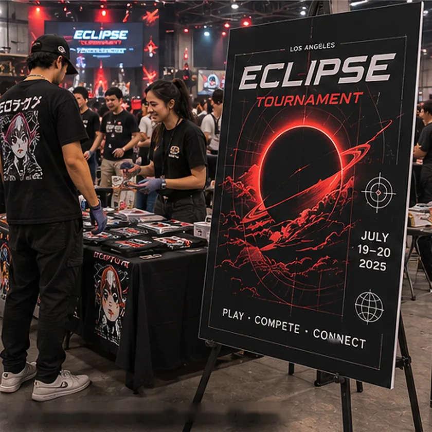 ECLIPSE Tournament board on its easel at the event